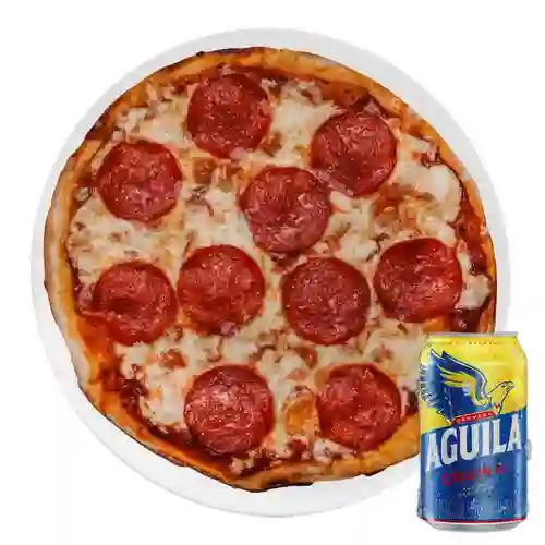 Combo Pizza Pepperoni + Aguila Orig Lta 330ml