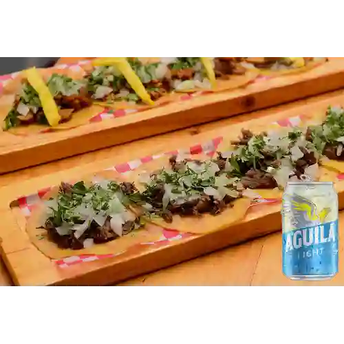 Combo Tacos de Suadero + Aguila Light 355 ml