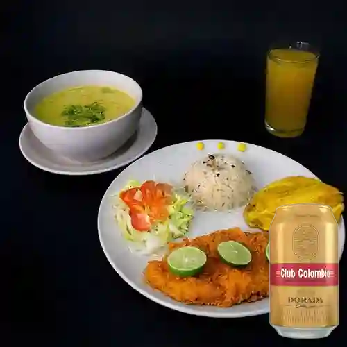 Combo Chuleta de Pescado + Club col. Dorada Lta 330ml