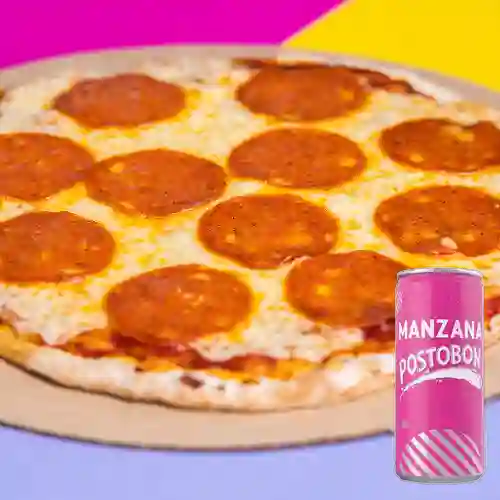 Combo Pizza Pepperoni + Postobón Manzana 269 ml