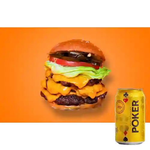 Combo Hollywood + Cerveza Poker Lta 330ml