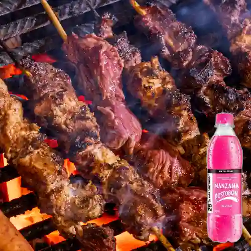 Combo Chuzo de Res + Manzana Postobon 500 ml