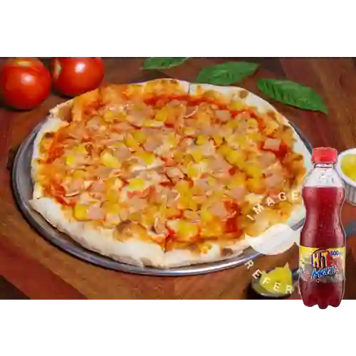 Combo Pizza Mediana Hawaiana + Hit Mora 500 ml