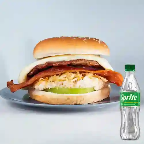 Combo Hamburguesa Especial Queso y Tocineta + Sprite Orig 400ml