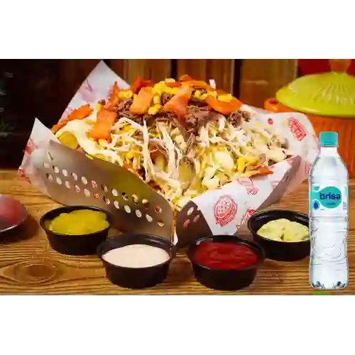 Combo Salchipapa Todo Terreno + Brisa Sin Gas 600ML