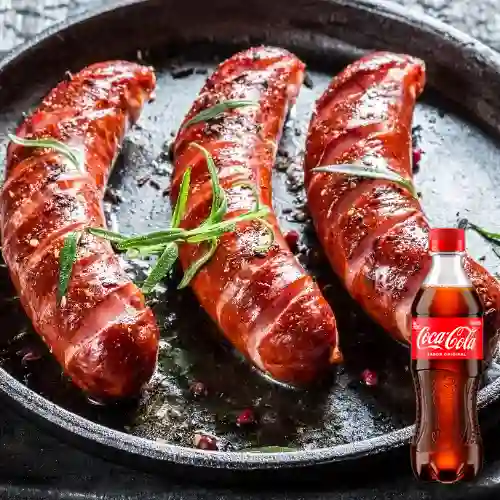 Combo Chorizo Llanero de la Casa +cocacola Orig 400ml.