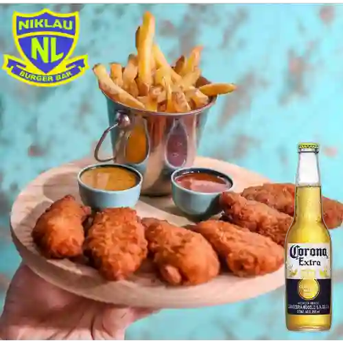 Combo Alitas X 12 Nik Lau + Cerveza Corona Bot. 355ml