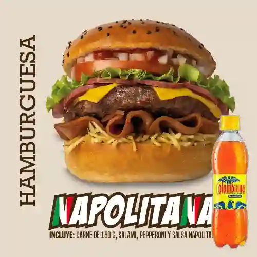 Hamburguesa 180g Napolitana +Postobón Colombiana 400ml