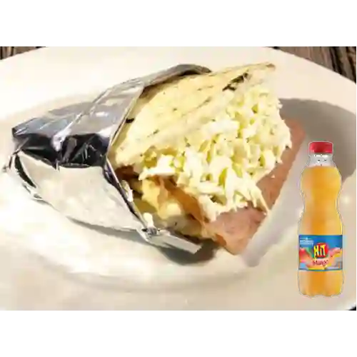Combo Arepa Jamón y Queso + Hit Mango 500 ml