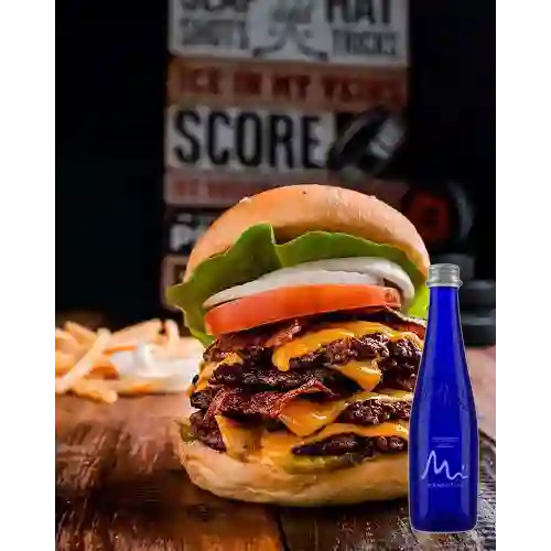 Double Double Smashed Burger +Manantial S/gas 400ml