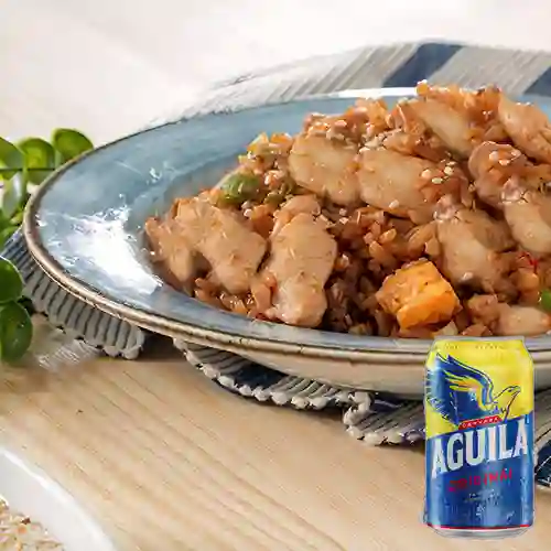 Combo Arroz Chaufa de Pollo + Aguila Orig Lta 330ml