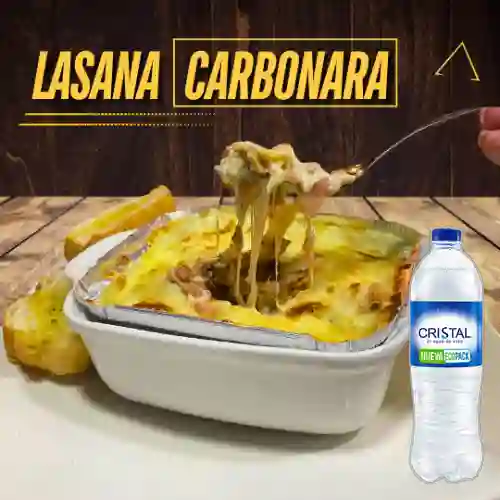 Combo Lasaña Carbonara + Cristal Sin Gas 600 ml