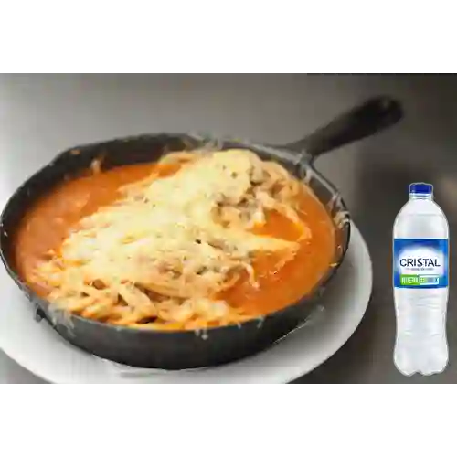 Combo Espagueti Boloñesa + Cristal Sin Gas 600 ml
