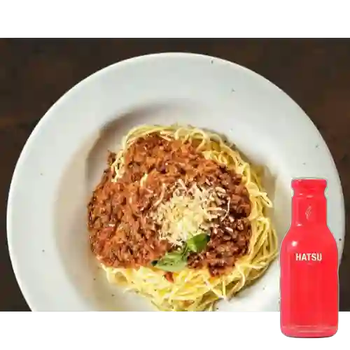 Combo Spaghetti Ragú + Te Rojo Hatsu 400 Ml.