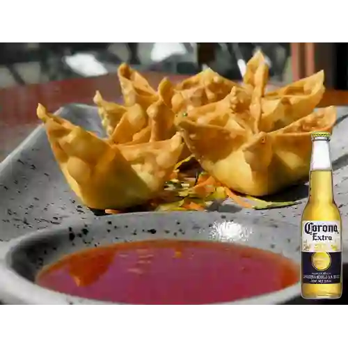 Combo Wontons de Langosta + Cerveza Corona Bot. 355ml