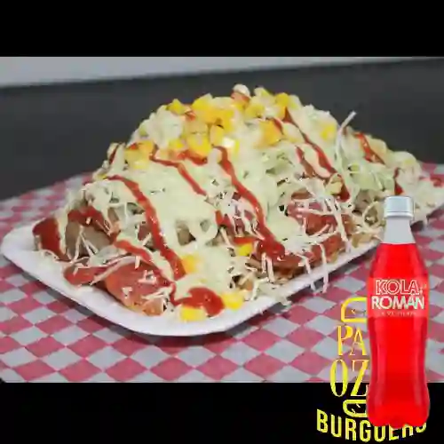 Combo Salchipapa Chorizo&Butifarra +Kola Roman 400ml