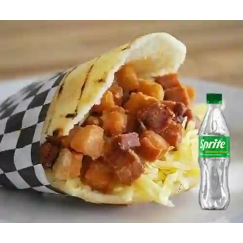 Combo Arepa de Chicharrón + Sprite Original 400ml
