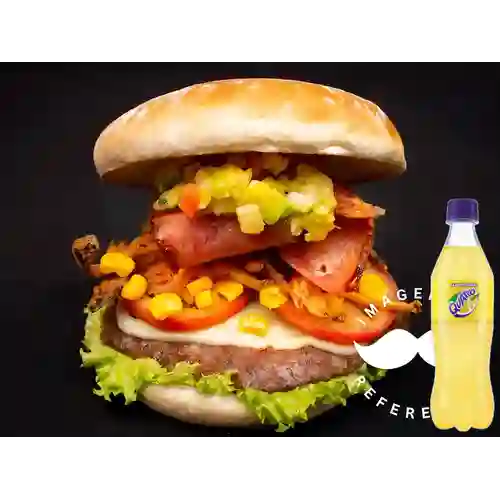 Combo Hamburguesa Ranchera + Quatro 400 ml