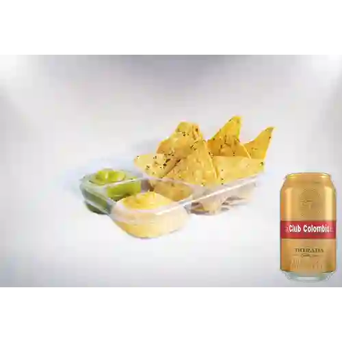Combo Nachos + Cerveza Club Colombia Dorada Lta 330ml