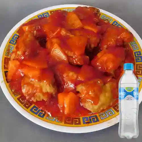 Combo Agridulce con Pollo + Brisa Sin Gas 600ML