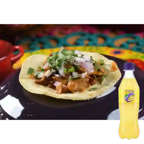 Combo Taco Cerdo Al Pastor X 3 + Quatro Original 400ML