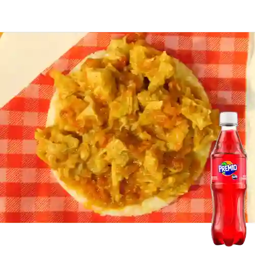 Combo Arepa Al Carbón con Mondongo + Premio 400 ml