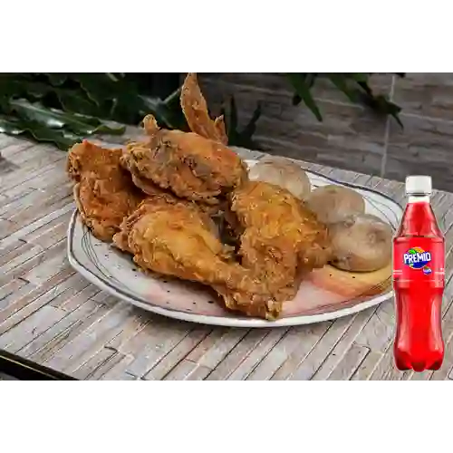 Combo Medio Pollo Apanado + Premio 400 ml