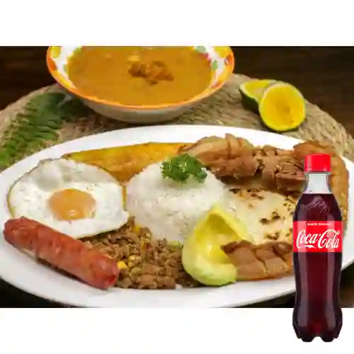 Combo Bandeja Paisa + Coca Cola 400 ml
