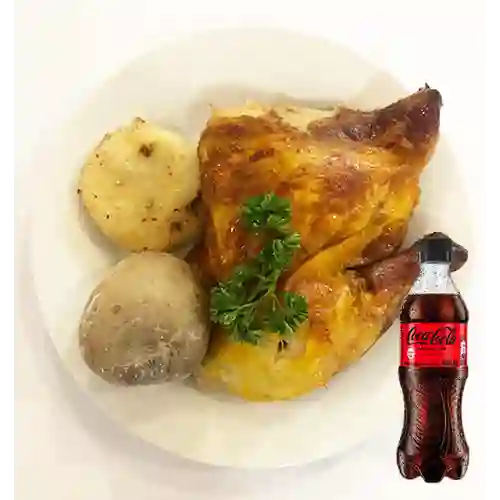 Combo Cuarto de Pollo + Coca Cola Sin Azúcar 400 ml
