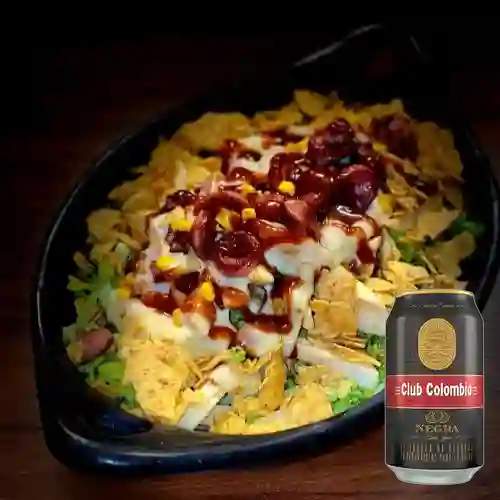 Combo Choripapa Plebeya Sencilla + Club Cola Negra Lata 330ml