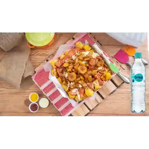 Combo Salchipapa Madurita + Brisa Sin Gas 600ML