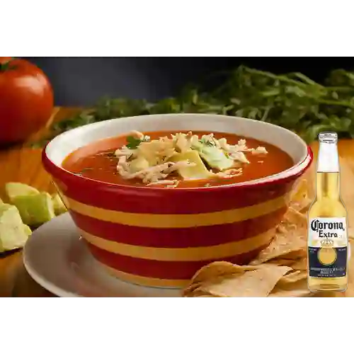 Combo Sopa de Tortilla Mexicana + Corona 350 ml