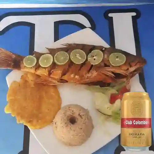 Combo Sancocho Pescado con Pargo + Club Col. Dorada Lata 330ml
