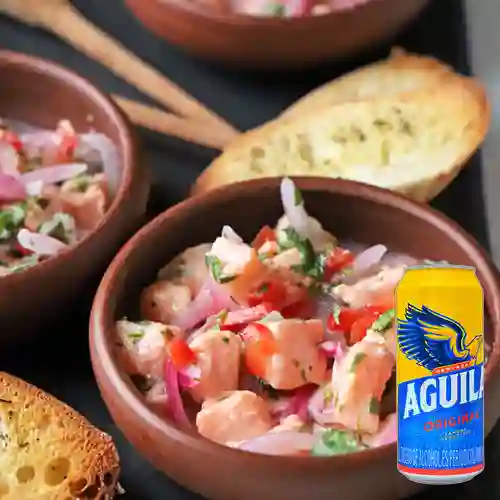 Combo Ceviche + Aguila 473 ml