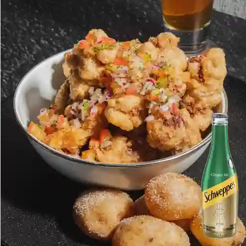 Chicharrones Punta de Anca +Schweppes Ginger Ale 300ml
