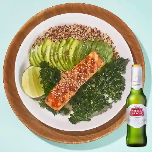 Combo Bowl Salmón Parrilla + Stella Artois Bot. 330ml