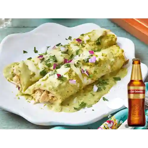 Combo Enchiladas Verdes + Club Colombia Dorada 350 ml