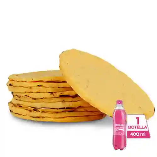 Arepa Tela Gruesa Amarilla +Postobón Manzana 400ml