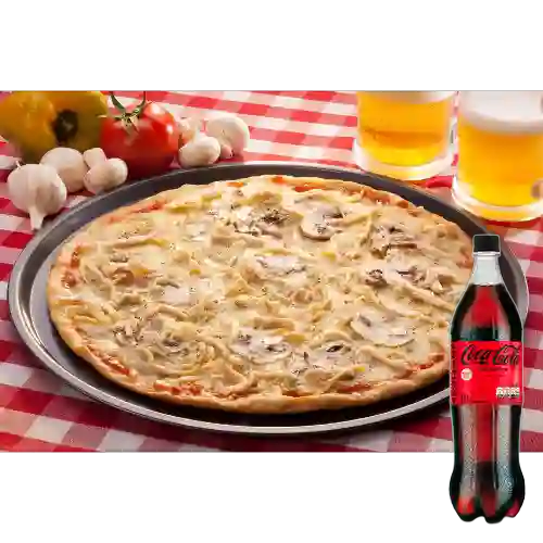 Combo Pizza Pollo&Champiñón +Cocacola S/az 1.5L