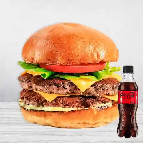 Combo Double Cheese Burger +Cocacola S/az 400ML