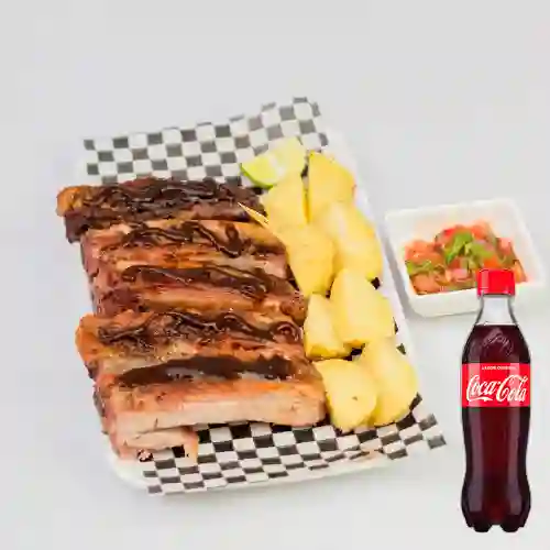 Combo Costilla de Cerdo Al Barril +Cocacola Orig 400ml