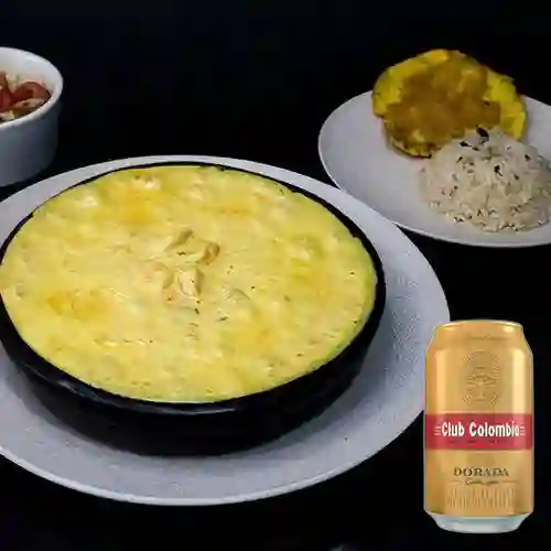 Combo Cazuela de Camarón + Club col. Dorada Lta 330ml