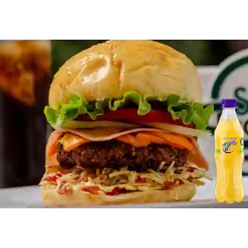 Combo Hamburguesa la Básica + Quatro Original 400ML