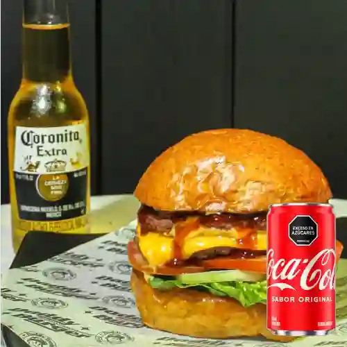 Hamburguesa Classic Daddy Doble +Cocacola Org 235 ml