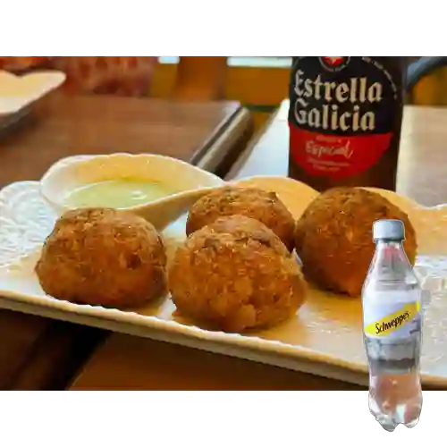 Combo Croquetas de Camarón + Soda Schweppes 400Ml