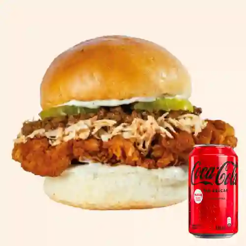 Combo Burger Pollo Spicy + Coca Cola Sin Azúcar 330ML