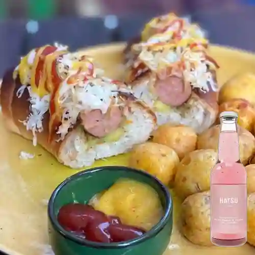 Mini Perros Calientes+Criollas+Hatsu Frambuesa/Rosas 300ml