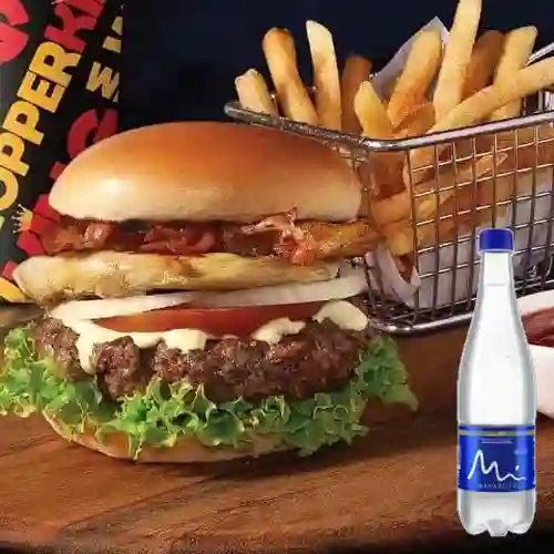 Hamburguesa 3Wk 140gr + Agua Manantial S/gas 600ml