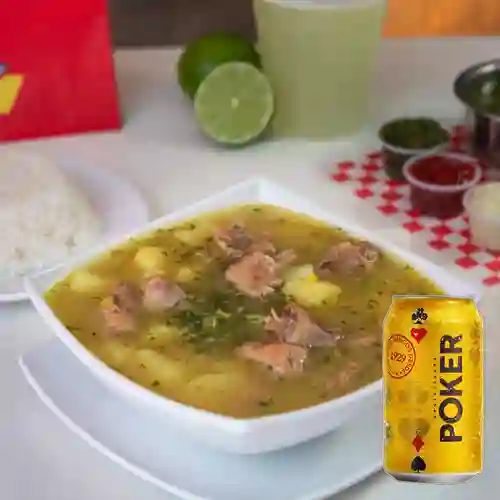 Combo Sopa de Menudencias + Cerveza Poker Lta 330ml
