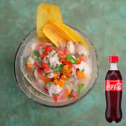 Combo Ceviche Pescado Blanco +Cocacola Orig 400ml